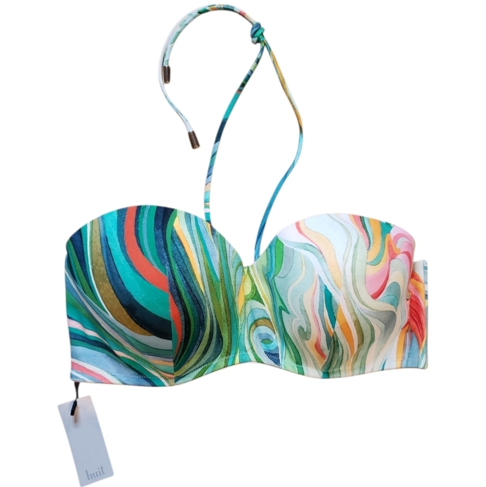 Huit Paris Summer Days Swirl Bandeau Bikini Top  36D NEW